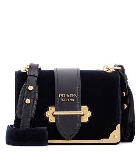 prada velvet cahier bag blue|Velvet crossbody bag Prada Blue in Velvet .